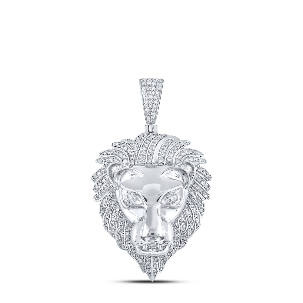 1 1/3CTW-DIA NK LION FACE MENS CHARM