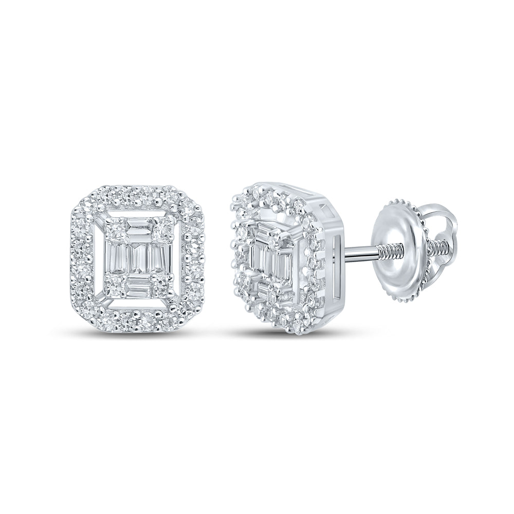 1/4CTW-DIA NK EMERALD EARRING