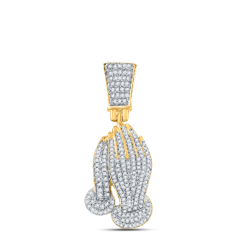 3/8CT-DIA CN MENS PRAYING HANDS CHARM