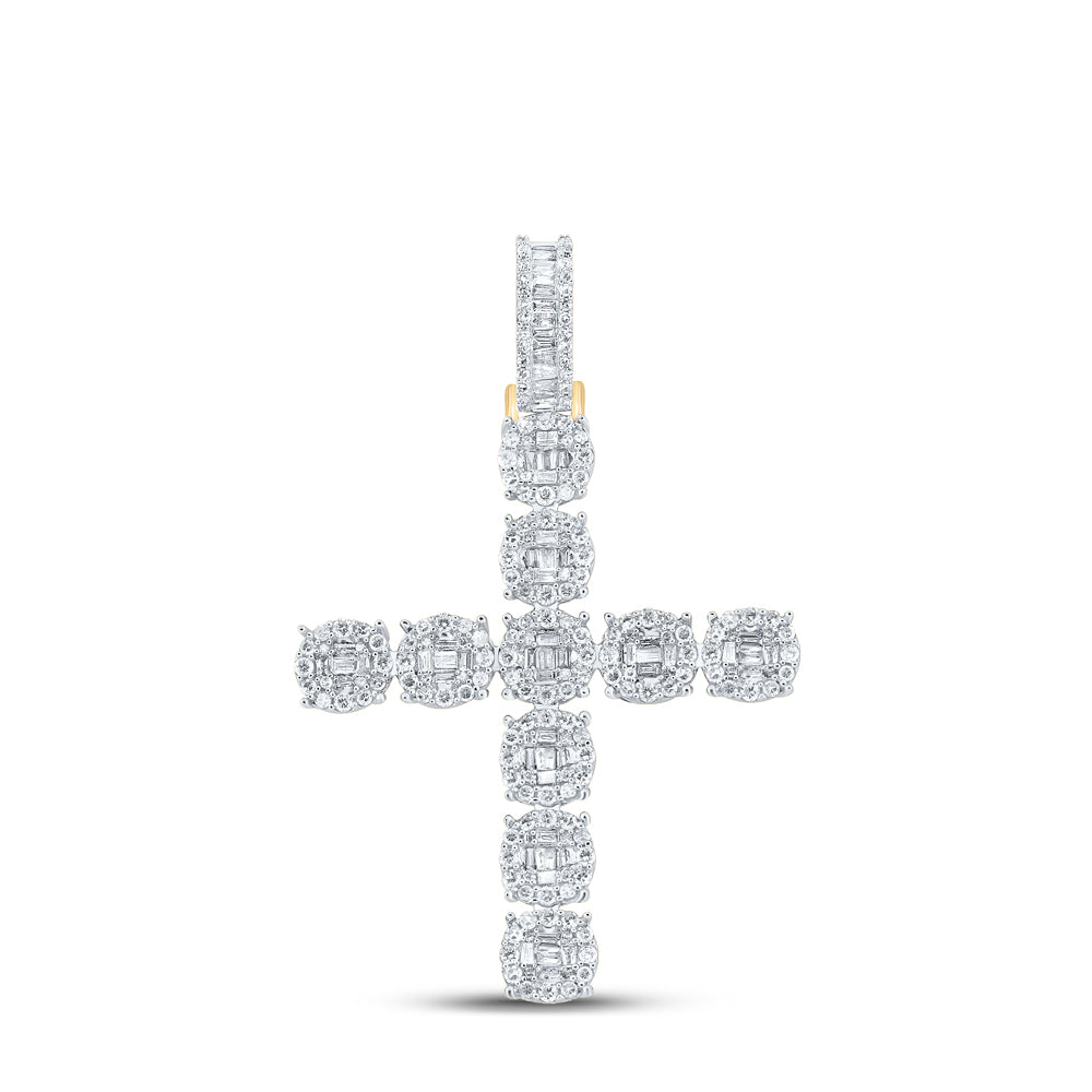 1 7/8CTW-DIA NK CROSS MENS CHARM