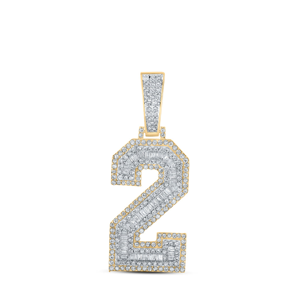 1 5/8CTW-DIA CN NUMBER "2" MENS CHARM