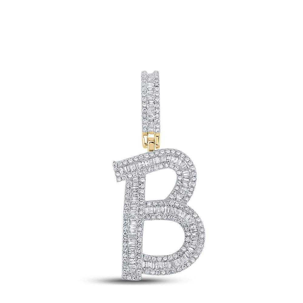 1CTW-DIA CN INITIAL "B" MENS CHARM