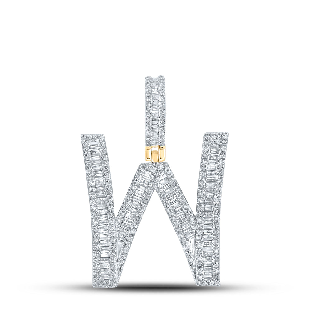 1CTW-DIA CN INITIAL "W" MENS CHARM