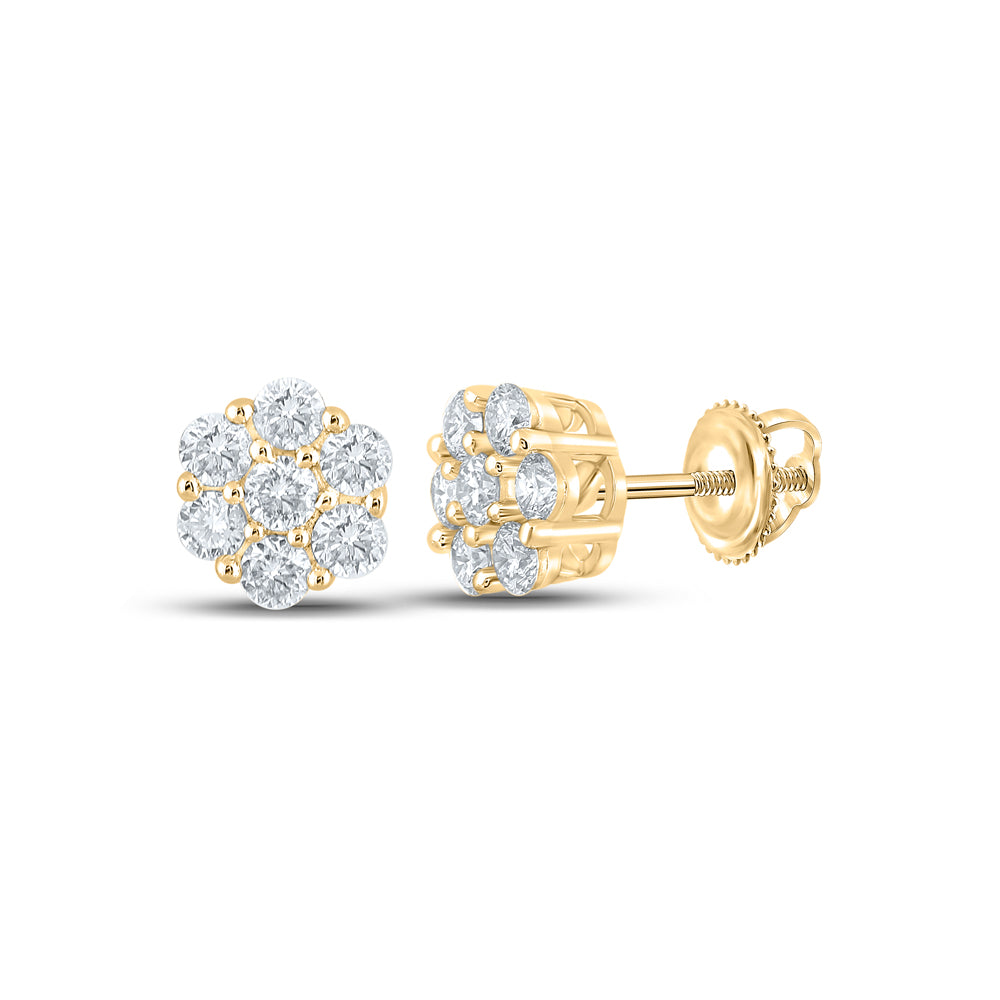 1/2CTW-DIA NK 7 STONE FLOWER EARRING