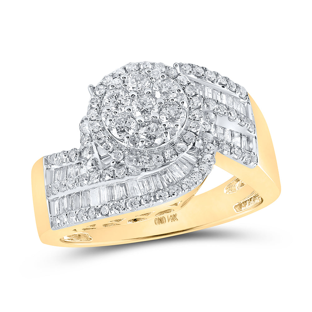 1CTW-DIA NK FLOWER HEAD FASHION RING