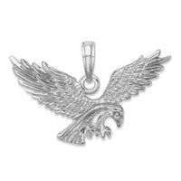 Load image into Gallery viewer, 14K White Gold Textured Eagle Landing Charm
