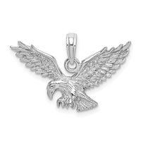 Load image into Gallery viewer, 14K White Gold Textured Eagle Landing Charm
