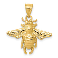 Load image into Gallery viewer, 14k Solid Open-Backed Bee Pendant
