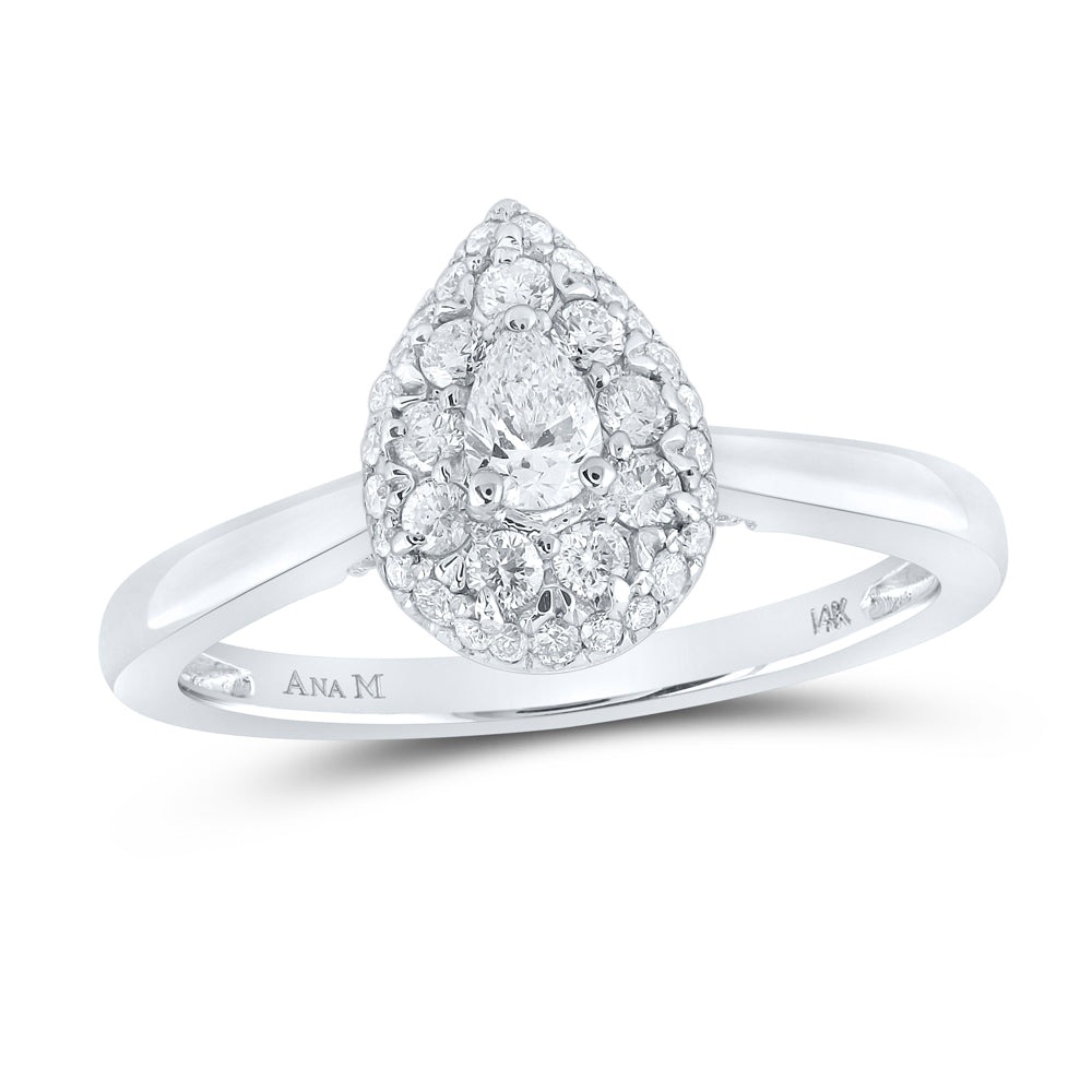 1/2CTW-DIA ANA M 1/6CT-CPEAR ENGAGEMENT RING