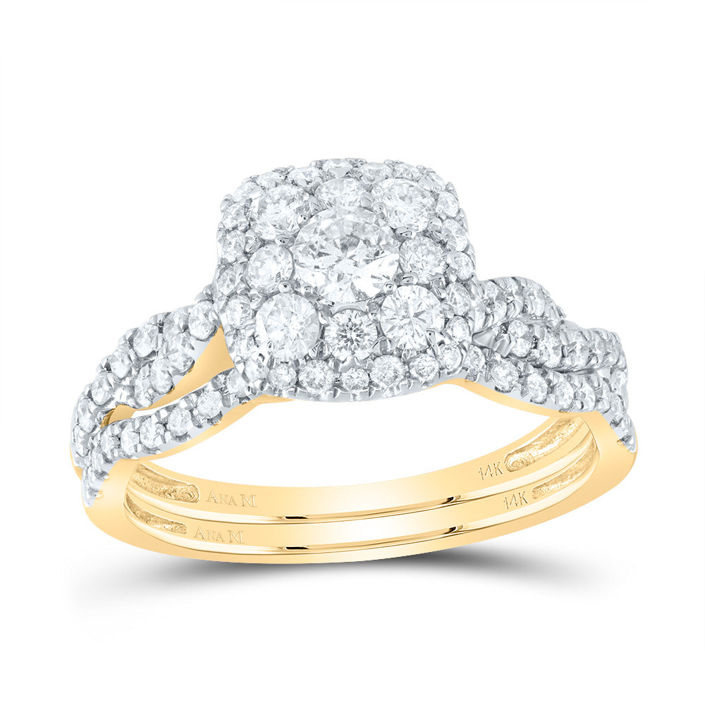 1CTW-DIA ANA M 1/5CT-CRD BRIDAL SET 2 HALO