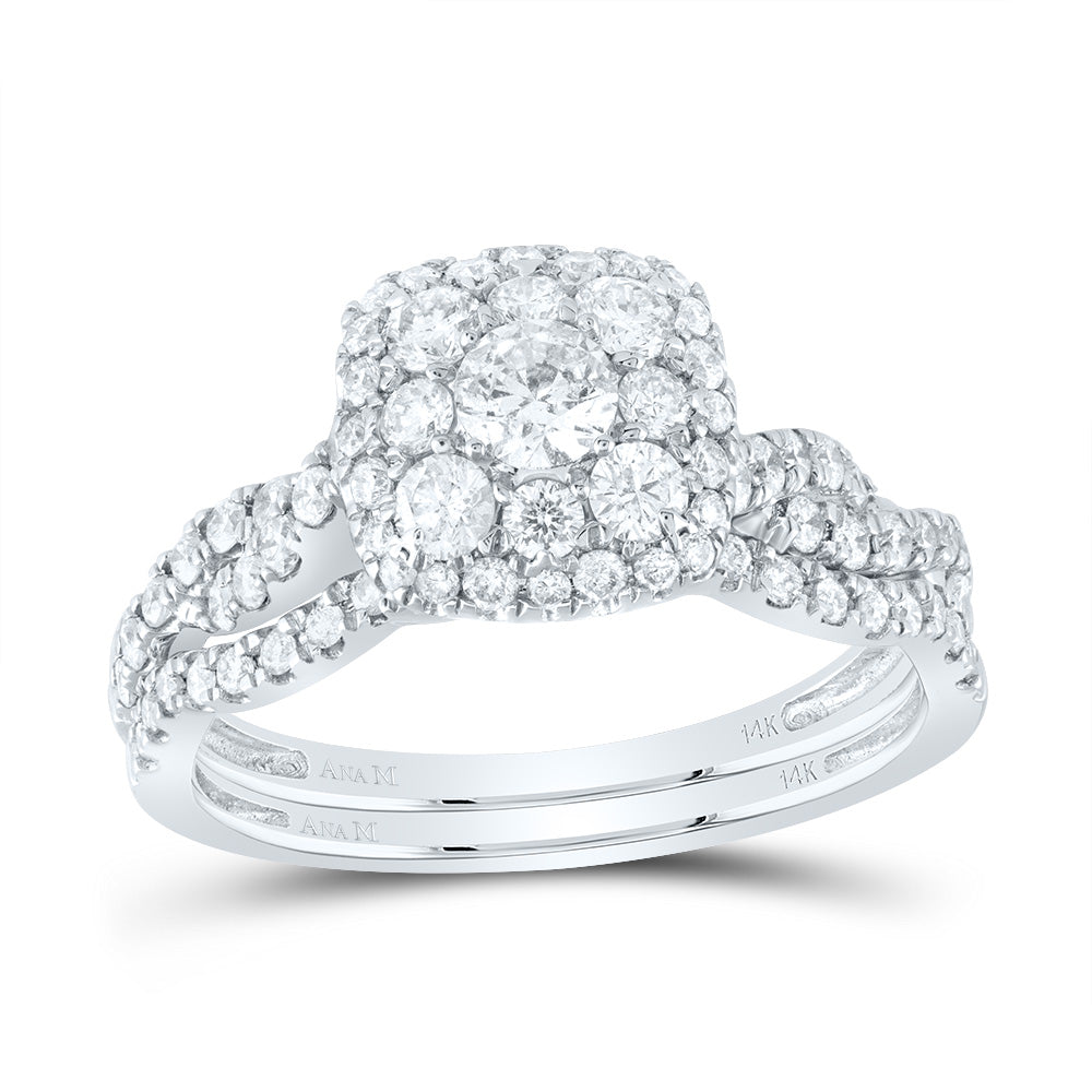 1CTW-DIA ANA M 1/5CT-CRD BRIDAL SET 2 HALO
