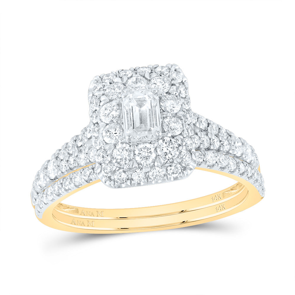 1CTW-DIA ANA M 1/4CT-CEME BRIDAL SET 2 HALO