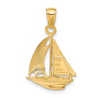 Load image into Gallery viewer, 14k Polished Open-Backed Sailboat Pendant
