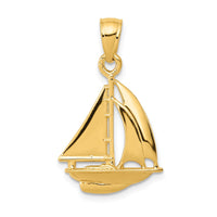 Load image into Gallery viewer, 14k Polished Open-Backed Sailboat Pendant
