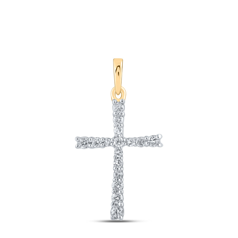 1/6CTW-DIA NK GIFT CROSS PENDANT