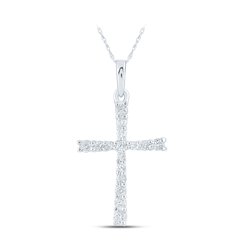 1/6CTW-DIA NK GIFT CROSS PENDANT