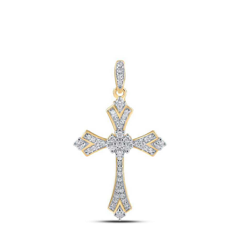 1/5CTW-DIA NK CROSS PENDANT