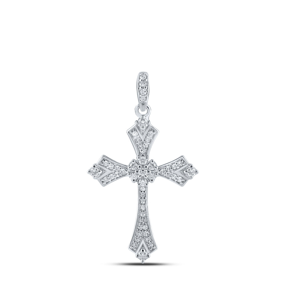 1/5CTW-DIA NK CROSS PENDANT