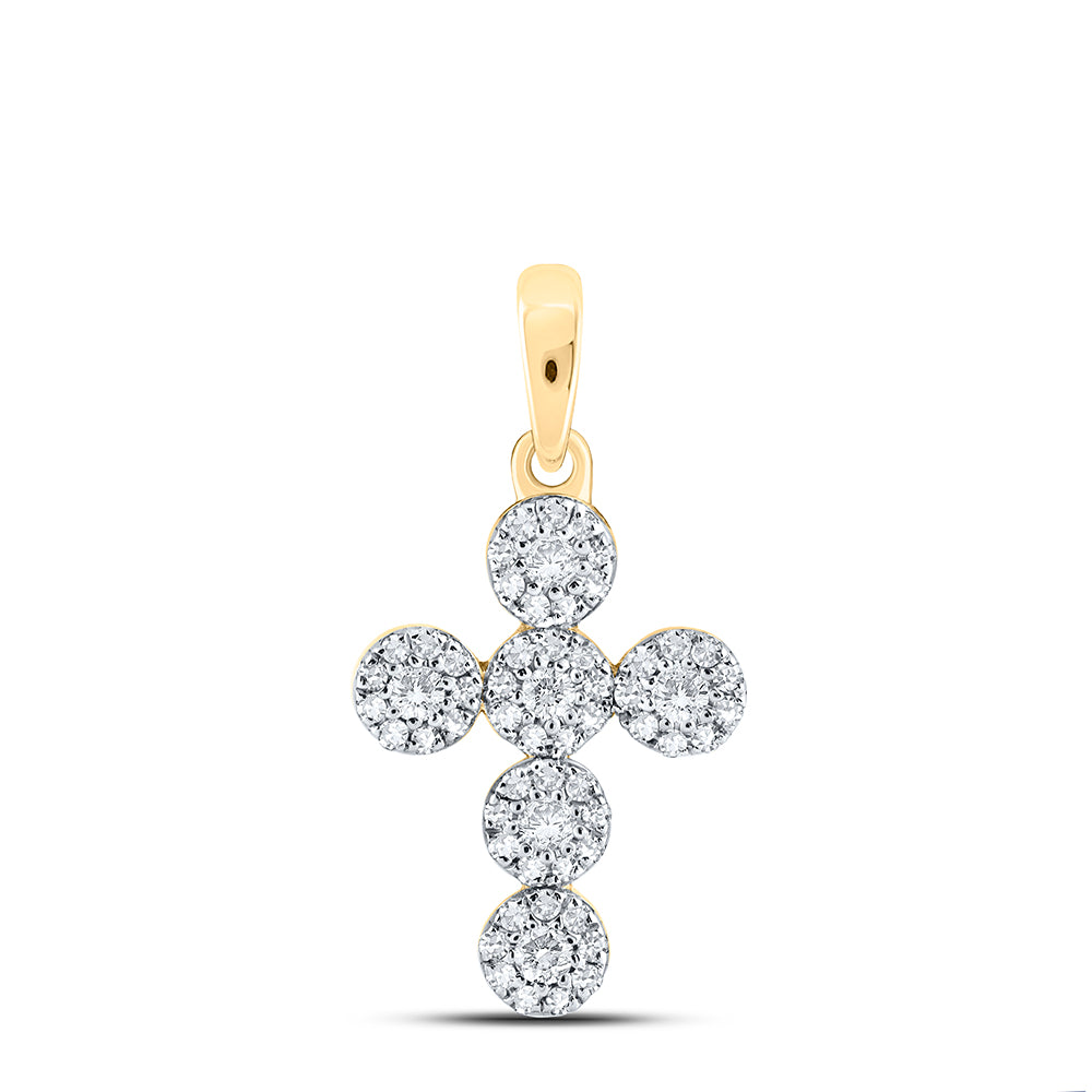 1/4CTW-DIA NK CROSS PENDANT