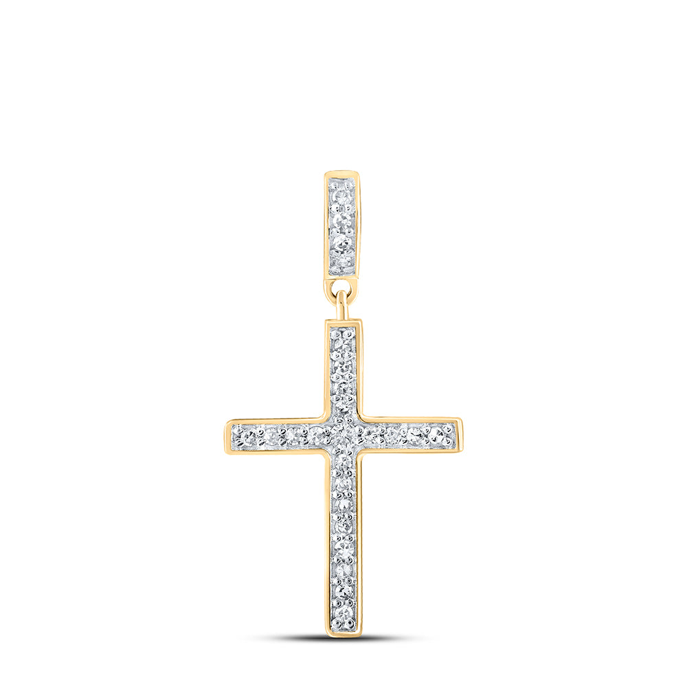 1/5CTW-DIA NK CROSS PENDANT