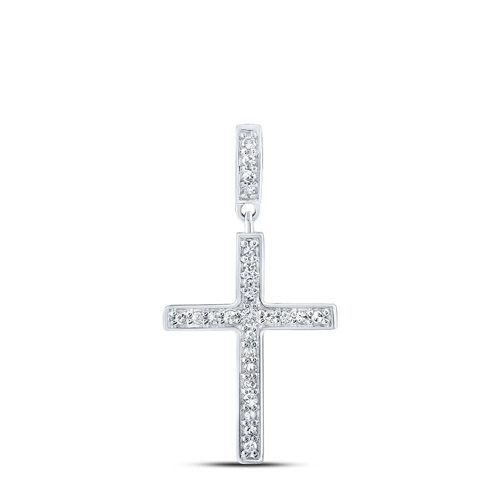 1/5CTW-DIA NK CROSS PENDANT