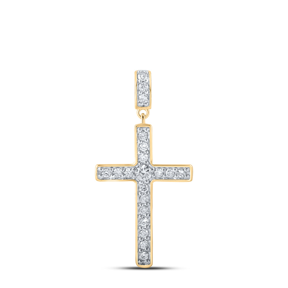 1/2CTW-DIA NK CROSS PENDANT