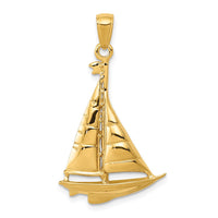 Load image into Gallery viewer, 14k Polished Sailboat Pendant
