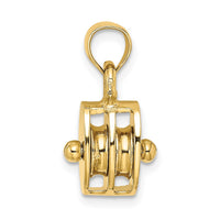 Load image into Gallery viewer, 14K Polished 3-D Moveable Pulley Charm
