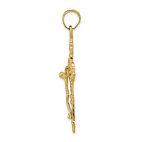 Load image into Gallery viewer, 14k INRI Fleur De Lis Crucifix Pendant
