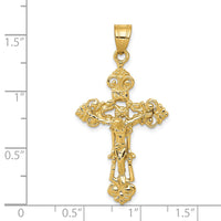 Load image into Gallery viewer, 14k INRI Fleur De Lis Crucifix Pendant
