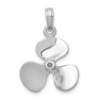 Load image into Gallery viewer, 14K White Gold Polished 3-D Propeller Pendant
