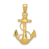 Load image into Gallery viewer, 14k Solid Polished Anchor Pendant
