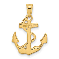 Load image into Gallery viewer, 14k Solid Polished Anchor Pendant
