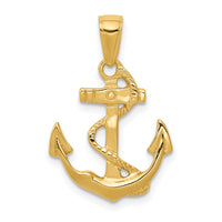 Load image into Gallery viewer, 14k Solid Polished Anchor Pendant
