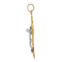 Load image into Gallery viewer, 14k INRI Fleur De Lis Crucifix Pendant
