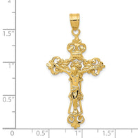 Load image into Gallery viewer, 14k INRI Fleur De Lis Crucifix Pendant
