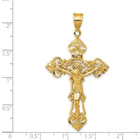 Load image into Gallery viewer, 14k INRI Fleur De Lis Crucifix Pendant
