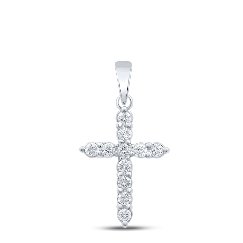 1/4CTW-DIA NK CROSS PENDANT