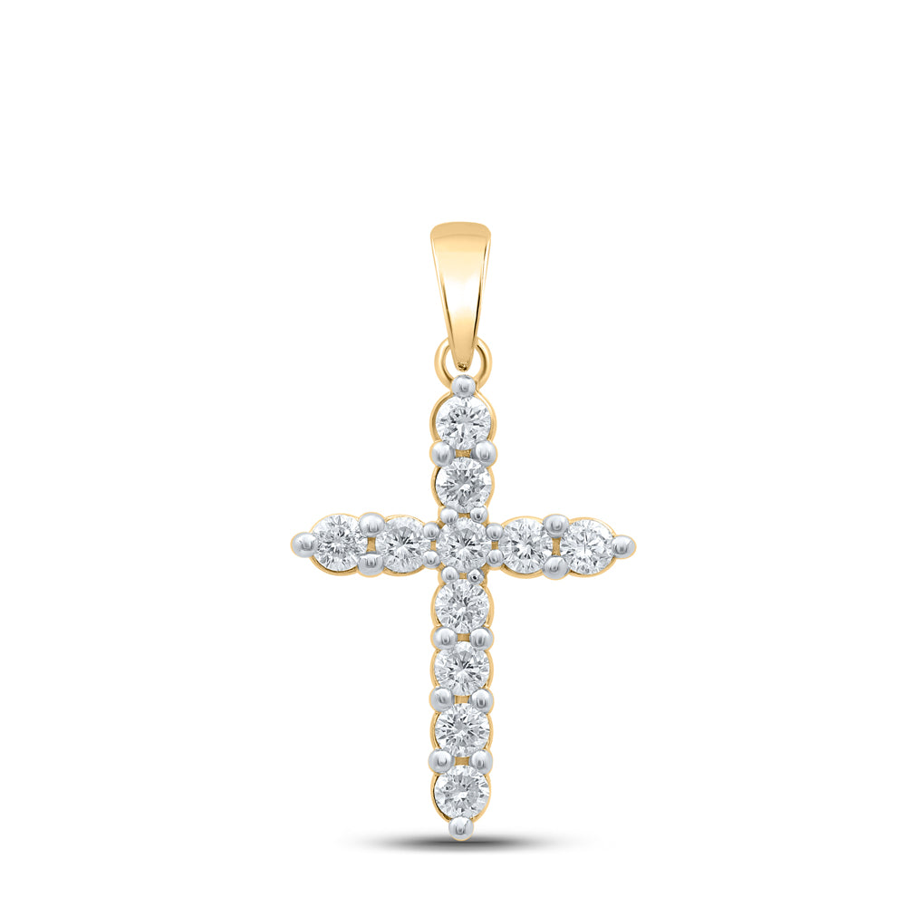 1/2CTW-DIA NK CROSS PENDANT