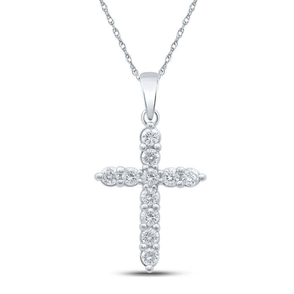 1/2CTW-DIA NK CROSS PENDANT