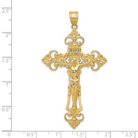 Load image into Gallery viewer, 14k INRI Fleur De Lis Crucifix Pendant
