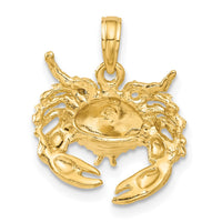 Load image into Gallery viewer, 14k Polished Open-Backed Crab Pendant
