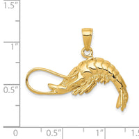 Load image into Gallery viewer, 14K Polished 3-D Shrimp Pendant
