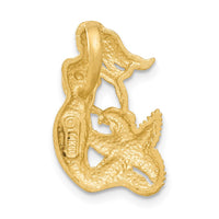 Load image into Gallery viewer, 14k Satin Diamond-cut Open-Backed Mermaid Pendant
