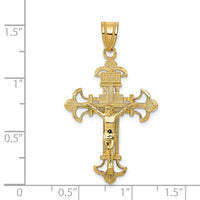 Load image into Gallery viewer, 14k INRI Fleur De Lis Crucifix Pendant
