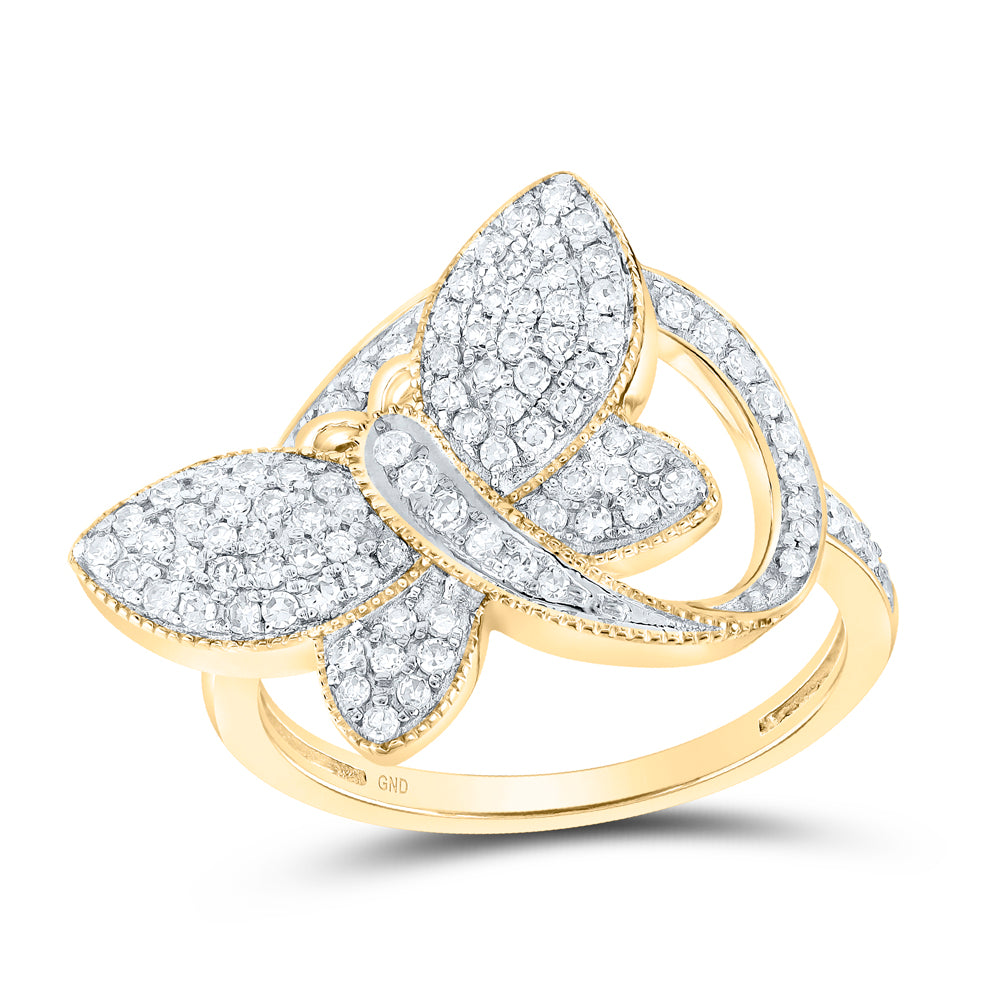 1/2CTW-DIA NK BUTTERFLY RING