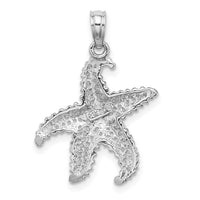 Load image into Gallery viewer, 14k White Gold Polished Open-Backed Starfish Pendant
