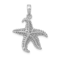 Load image into Gallery viewer, 14k White Gold Polished Open-Backed Starfish Pendant
