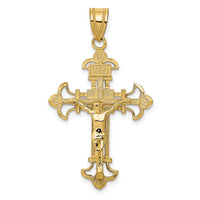 Load image into Gallery viewer, 14k INRI Fleur De Lis Crucifix Pendant
