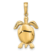 Load image into Gallery viewer, 14K Solid Polished 3-D Moveable Turtle Pendant
